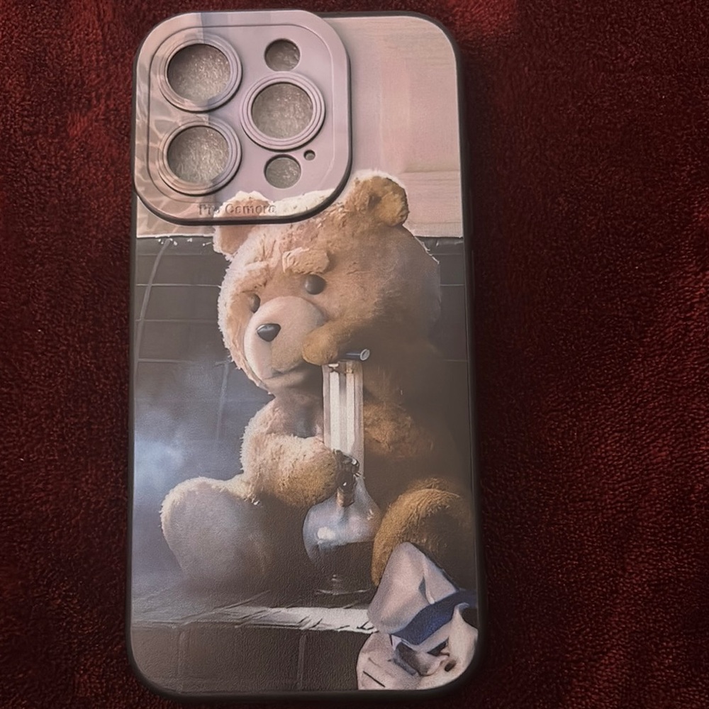 Custom Teddy Bear IPhone 15 pro Phone Case - Black